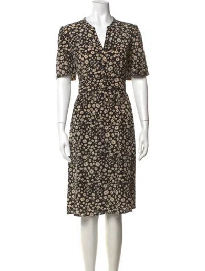 Pre-owned Gerard Darel Silk Knee-length Dress In Black/neutrals