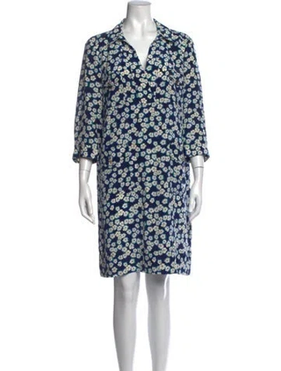 Pre-owned Gerard Darel Silk Knee-length Dress In Blue