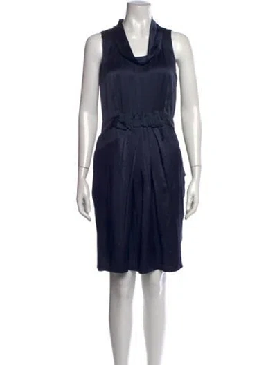 Pre-owned Gerard Darel Silk Knee-length Dress In Blue