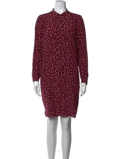Pre-owned Gerard Darel Silk Knee-length Dress In Burgundy