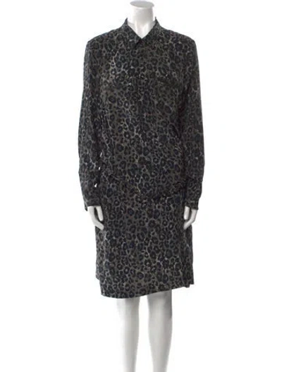 Pre-owned Gerard Darel Silk Knee-length Dress In Gray