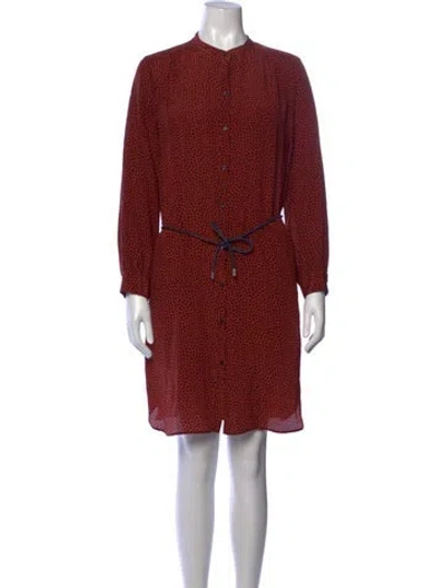 Pre-owned Gerard Darel Silk Knee-length Dress In Orange