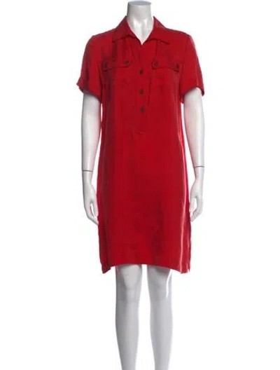 Pre-owned Gerard Darel Silk Knee-length Dress In Red