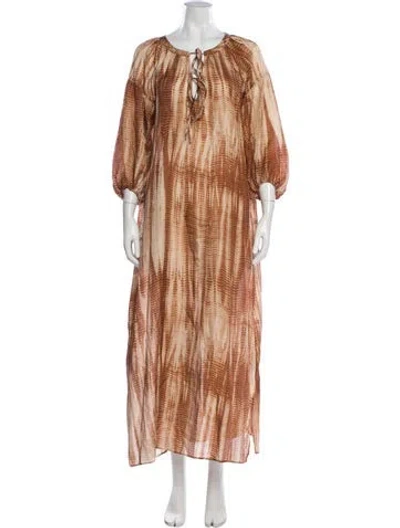 Pre-owned Gerard Darel Silk Long Dress In Orange