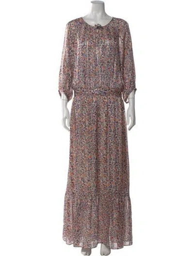 Pre-owned Gerard Darel Silk Long Dress In Purple