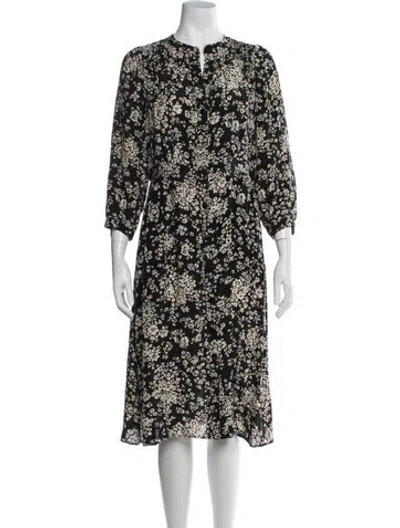 Pre-owned Gerard Darel Silk Midi Length Dress In Black