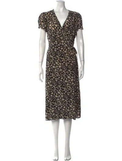 Pre-owned Gerard Darel Silk Midi Length Dress In Black