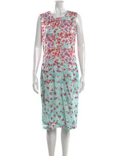 Pre-owned Gerard Darel Silk Midi Length Dress In Blue