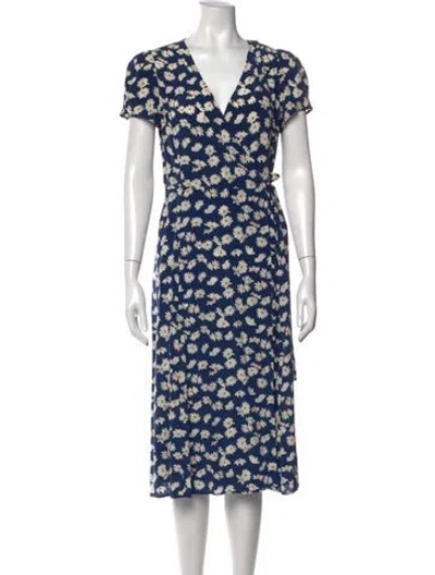Pre-owned Gerard Darel Silk Midi Length Dress In Blue