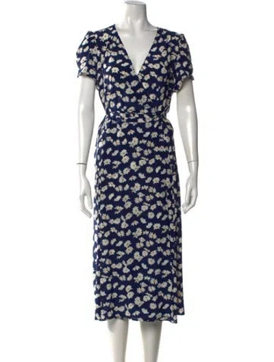 Pre-owned Gerard Darel Silk Midi Length Dress In Blue