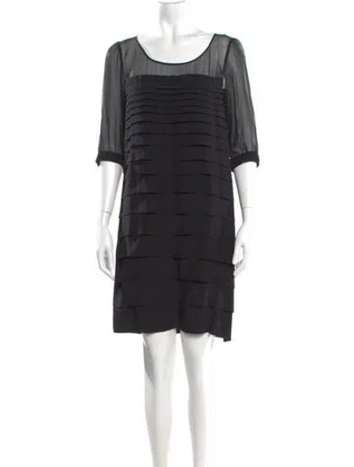 Pre-owned Gerard Darel Silk Mini Dress In Black