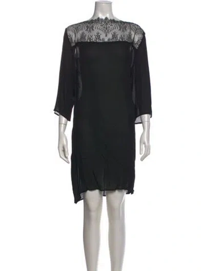 Pre-owned Gerard Darel Silk Mini Dress In Black