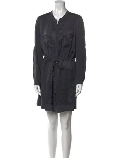 Pre-owned Gerard Darel Silk Mini Dress In Gray