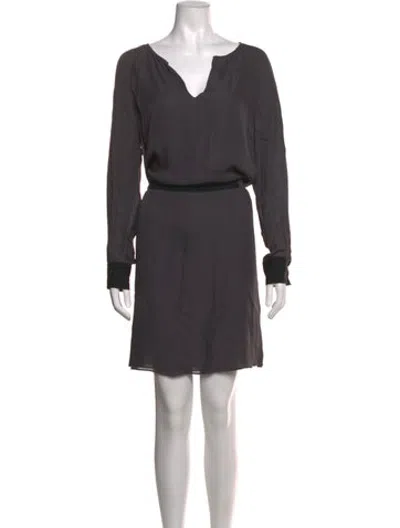 Pre-owned Gerard Darel Silk Mini Dress In Grey