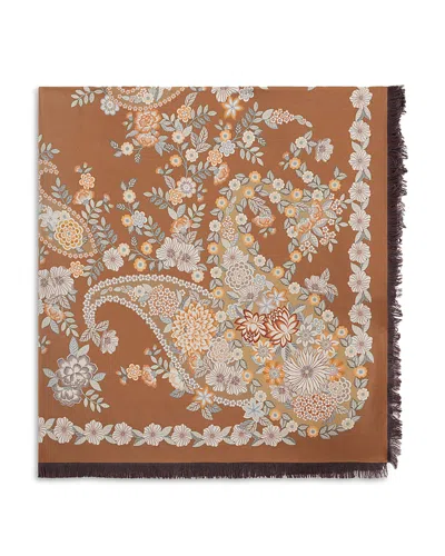 Gerard Darel Siloe Silk Scarf In Khaki Green