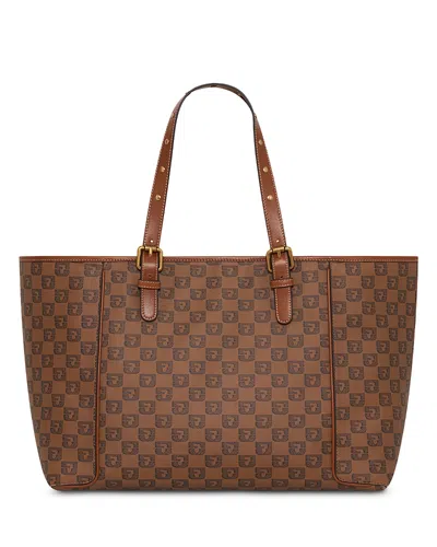 Gerard Darel Simple Bag Monogram Canvas Tote In Brown