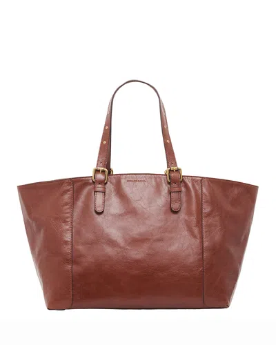 Gerard Darel Simple Leather Tote In Brown