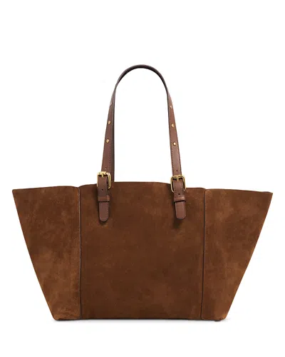 Gerard Darel Simple Suede Tote Bag In Camel