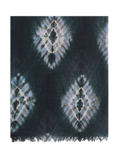 Gerard Darel Sina Tie Dye Print Scarf In Dark Green
