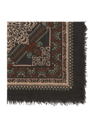 Gerard Darel Sinead Bandana Print Scarf In Brown