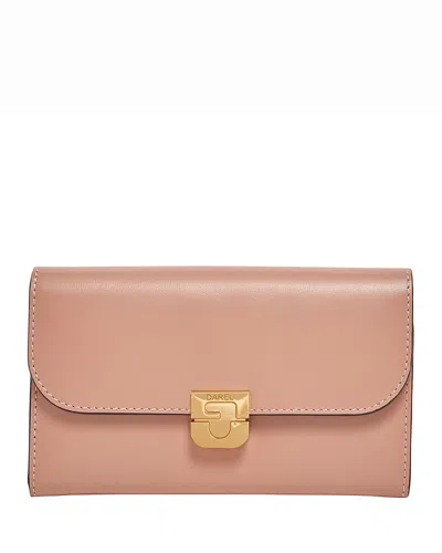 Gerard Darel Small Leather Wallet In Pink