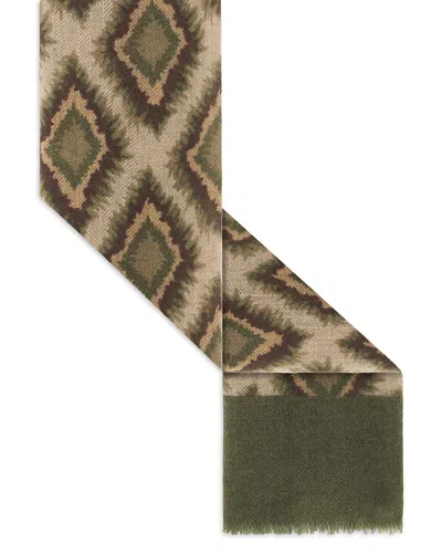 Gerard Darel Sofia Ikat Wool & Cashmere Scarf In Green