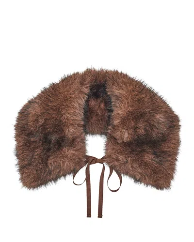 Gerard Darel Sonia Faux Fur Collar In Brown