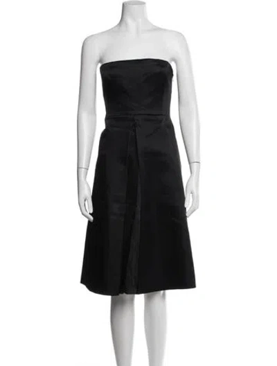 Pre-owned Gerard Darel Strapless Knee-length Dress In Black/blue