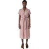 Gerard Darel Striped Button-front  Midi Dress In Multi