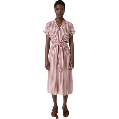 Gerard Darel Striped Button-front  Midi Dress In Multi