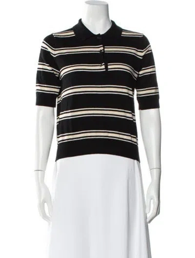 Pre-owned Gerard Darel Striped Crew Neck Sweater In Black
