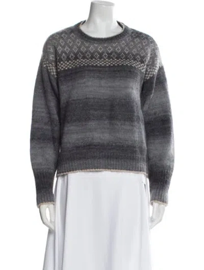 Pre-owned Gerard Darel Striped Crew Neck Sweater In Gray