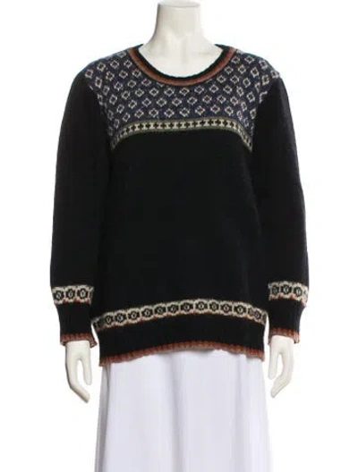 Pre-owned Gerard Darel Striped Scoop Neck Sweater In Black