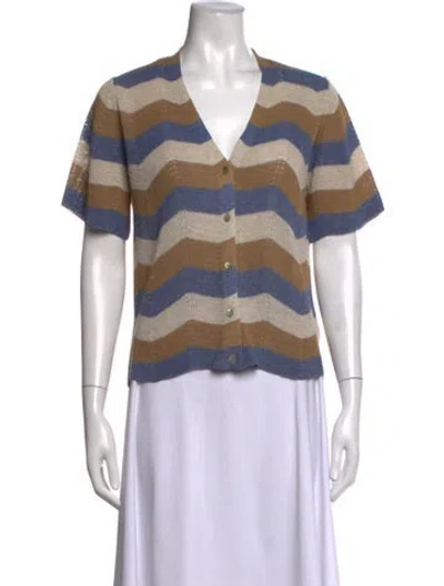Pre-owned Gerard Darel Striped V-neck Sweater In Multicolor