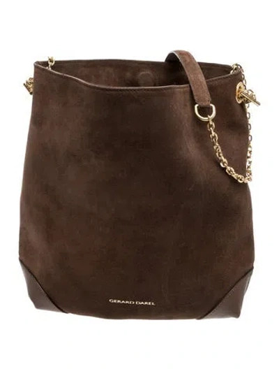 Pre-owned Gerard Darel Suede Bucket Bag In Brown