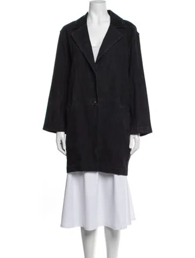 Pre-owned Gerard Darel Suede Coat In Black