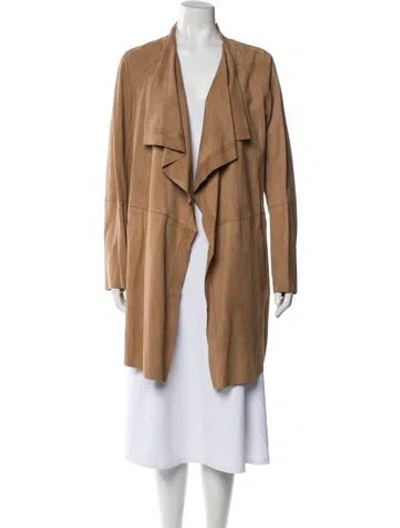 Pre-owned Gerard Darel Suede Coat In Brown