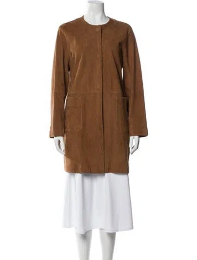 Pre-owned Gerard Darel Suede Coat In Brown