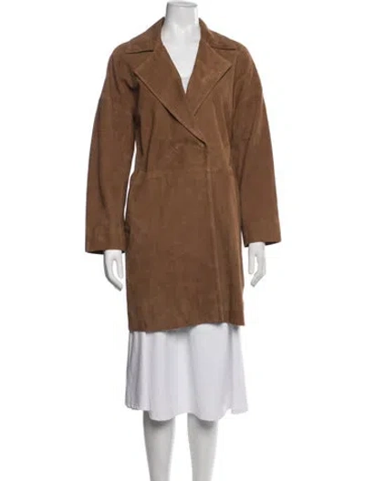Pre-owned Gerard Darel Suede Coat In Brown