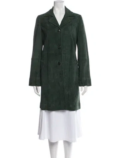 Pre-owned Gerard Darel Suede Coat In Green