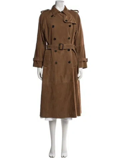 Pre-owned Gerard Darel Suede Trench Coat In Brown