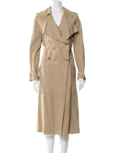 Pre-owned Gerard Darel Suede Trench Coat In Neutral