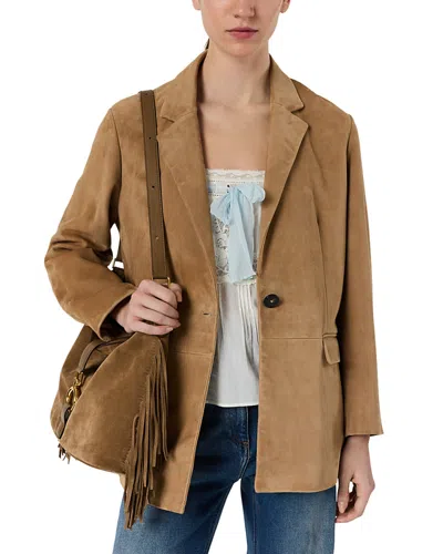 Gerard Darel Taely Suede Blazer In Brown