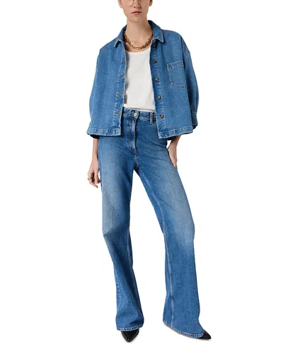 Gerard Darel Taena Denim Jacket In Blue