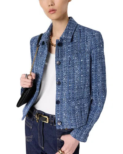 Gerard Darel Tahlia Buttoned Jacket In Blue