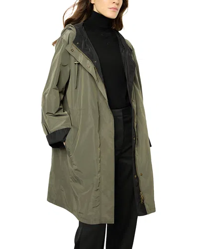 Gerard Darel Talia Reversible Hooded Coat In Khaki Green
