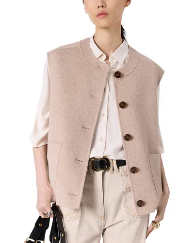Gerard Darel Talmine Wool Buttoned Vest In Neutral