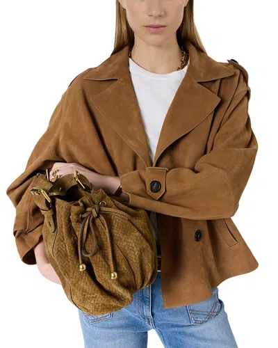 Gerard Darel Tamy Suede Jacket In Brown