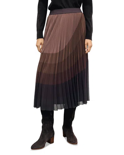 Gerard Darel Taryn Pleated Midi Skirt In Multi