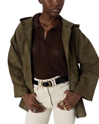 Gerard Darel Tassya Suede Jacket In Green